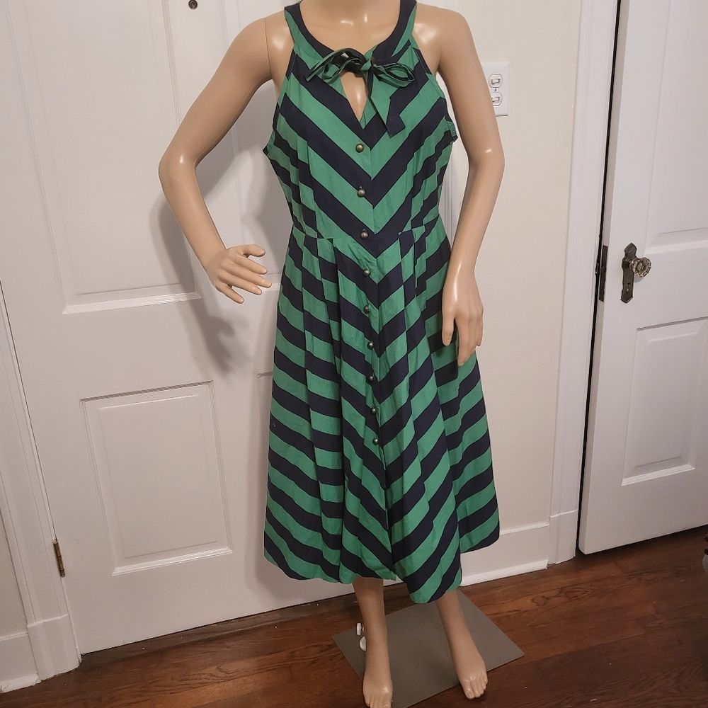 Anthropologie Emerald Ripple Dress / Girls Savoy size 6 - Picture 3 of 6